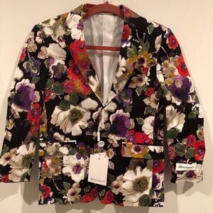 Braveman Boys Blazer  Floral Print Black Red White Multi Size 8 Formal Party
